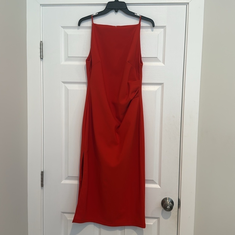 O.P.T. Rue Red High Neck Midi Dress Size Large from Few Moda - Picture 5 of 8